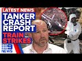 Fire tanker crash report, Sydney train strikes to continue | 9 News Australia