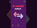21. reverse method in javascript | Array methods in javascript | #javascript tutorial in 1 minutes