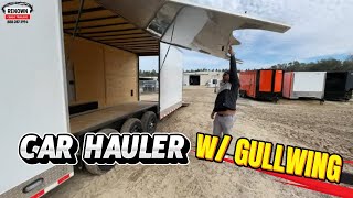 🚗 36ft Enclosed Car Hauler w/ Gull-Wing Doors – Ultimate Hauling Trailer! 🔥