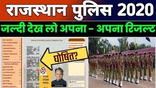 RAJASTHAN police constable result 2020-21!!