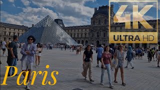 Walk in Paris - Louvre Museum - 4K