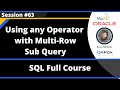 SQL - Part 63 - Using Any Operator in Multi Row Sub Query