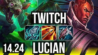 TWITCH \u0026 Alistar vs LUCIAN \u0026 Leona (ADC) | Legendary | KR Master | 14.24