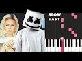 Marshmello ft Anne Marie - FRIENDS (SLOW EASY PIANO TUTORIAL)