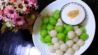 How to make Glutinous Rice Ball with coconut Cream.នំផ្លែអាយខ្ទិះដូង