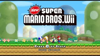 New Super Mario Bros Wii - World 4 Airship - all coins and Bowser Jr boss fight - NSMB wii