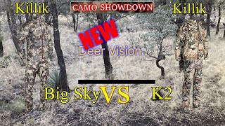 Compare Killik Big Sky Vs. Killik K2 hunting camo with my new simulated deer vision.