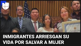 Condecoran a dos inmigrantes por salvar a una mujer que estaba siendo apuñalada: \