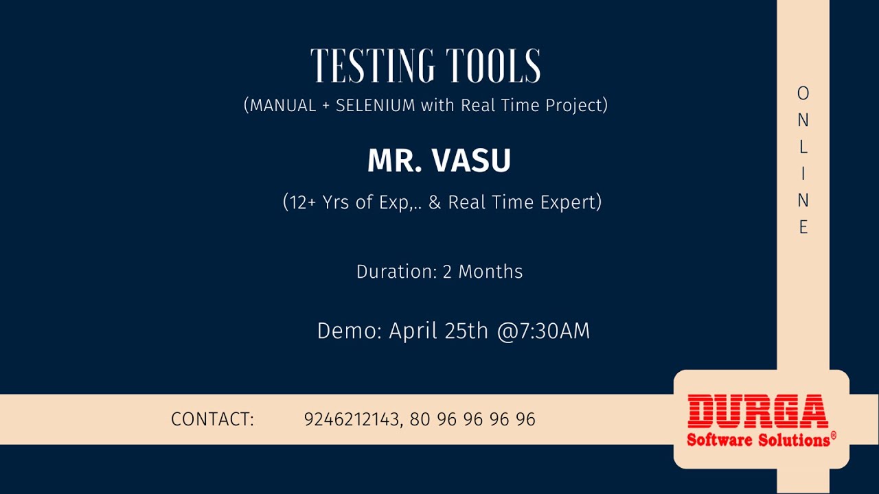 Testing Tools Online Training Durgasoft Youtube