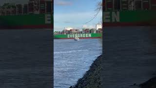 Ever Acme versperrt die Elbe#hamburgerhafen #evergreen#hamburg #containerschiff #containership