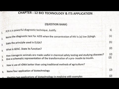 Biotechnology and Its Application CBSE 12th Question Bank