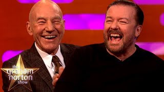 Sir Patrick Stewart & Ricky Gervais Couldn't Stop Laughing Over The Word 'Pantie