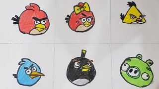 كيف يمكننا رسم انجري بيرد  how to draw Angry birds