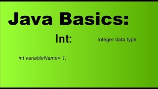 Java Basics: Int, Integer data type