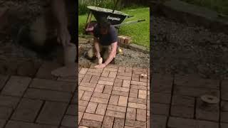 Paving with bricks.  #garden #landscaping #diy