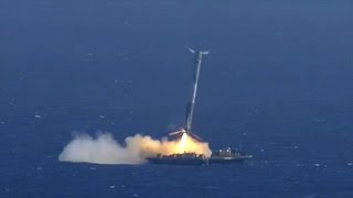 SpaceX Falcon 9 Landing & Explosion(close-up & slow motion)