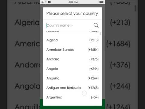 All country mobile code. All country mobile code.