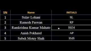 How to extract first letter of each word from cell || Get the Initials from a list of names in Excel