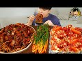 ASMR MUKBANG 슈프림 양념 치킨먹방! BBQ 자메이카 통다리 짜파게티 먹방 & 레시피 FRIED CHICKEN EATING SOUND!