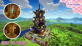 Minecraft: Fantasy Cute Little Pagoda ⛩️ (Tutorial)【マイクラ建築】 (Exterior & Interior)