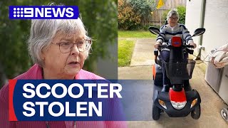 Thieves steal great-grandmother's mobility scooter from retirement village | 9 News Australia