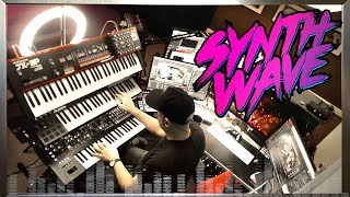 Synthwave Jam using Roland Synths (Live in one take) JX-3P, System-8, Se-02, MX1 \u0026 TR-8