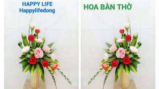 182#Cách cắm hoa hồng chỉ với 2 loại lá cơ bản #flowers #florist #homedecor #diy rose