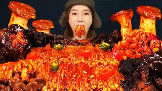 [Mukbang ASMR] Mushrooms are here🍄~Most Spicy MALA sauce Mushroom Enoki Eatingshow Ssoyoung