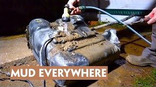 Removing a Defender 110 Plastic Fuel Tank, inc Chassis Wash & Treat