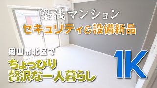 【1K賃貸】岡山駅から徒歩15分！築浅の最上階で設備充実なひとり暮らしを楽しもう【岡山市北区】