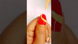 Red yellow nail art💕💅🏻#nailart #easynailartdesignsforbeginners