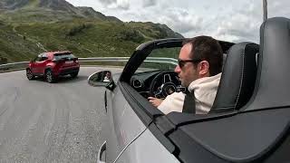 Driving the Fluela pass with a 718 Porsche Boxster