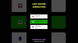 Tutorial : List Hover Animation // Multiverse CSS without Javascript and Gif #shorts #tutorial