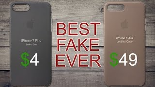 $4 Fake Apple iPhone 8/7 leather case vs $49 Apple iPhone 8/7 leather case