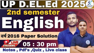 up deled 2nd sem english paper 2016 / Up deled 2nd sem english previous year paper 2016