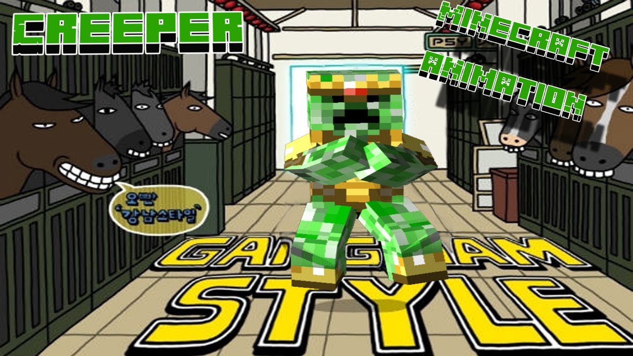 Creepers Dancing Gangnam Style Minecraft Animation Youtube Music