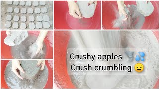 Semi gritty apples crush crumbling +dipping+paste play🤤💦🎶Oddlysatisfying vid @WarishASMR #122