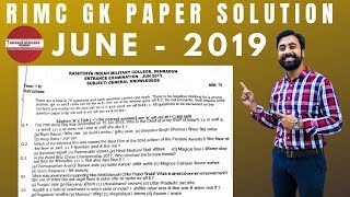 RIMC GK PAPER SOLUTION JUNE - 2019