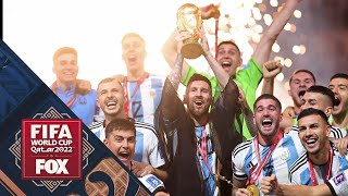 Lionel Messi hoists trophy after Argentina wins the 2022 FIFA World Cup | FOX Soccer