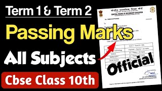 Passing Marks Class 10th | Cbse term 1 and Term 2 Passing Criteria | All Subjects | Cbse Big News