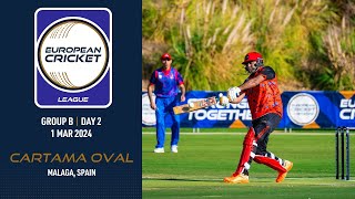 🔴 European Cricket League, 2024 | Group B, Day 2 | Cartama Oval, Malaga, Spain | T10 Live Cricket