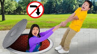 Kaden Eva & Emma Secret Tunnel Challenge Adventure for Kids!