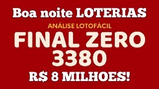 Analise LOTOFÁCIL FINAL ZERO 3320🏆💜🍀