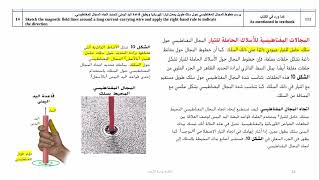 شرح اسئلة  الجزء الثاني من هيكل الفيزياء وحدة المجالات المغناطيسية الثاني عشر العام فصل ثاني