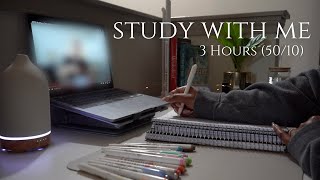 3-Hour Study With Me | Lofi + Rain 🌧 Pomodoro 50/10