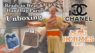 HERMES \u0026 CHANEL Ready to Wear RTW \u0026 Unboxing HALZAN KELLY POCHETTE Denim Drawstring Spring 22 HAUL!