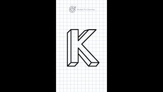 very easy how to draw 3D letter K  3D  K drawing