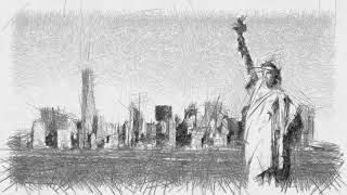 ArtRelax - I draw a world landmark with a pencil under a relaxing piano. 4К. Statue of liberty
