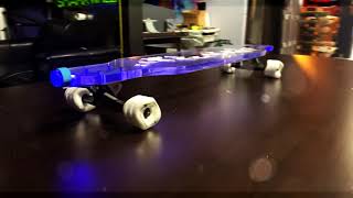 CLEAR Shark Longboard with Built-In Multi-Color Deck Lights and 72mm DNA Shark Wheels