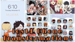 ☆ ios14 anime theme phone customization ☆ ✨☁️